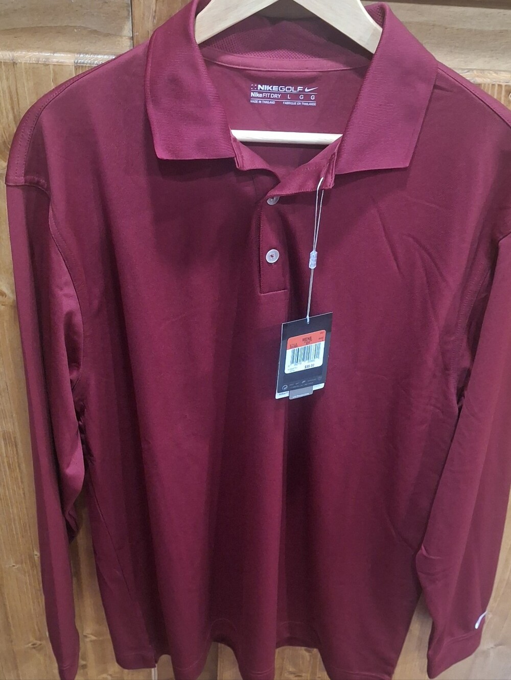 Nike Men's Long-Sleeve Polo Shirt - Burgundy 2008 Style Vintage Nike Golf Mens L